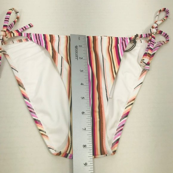 Shade And Shore Women's Sz Small Side Tie Hipster Bikini Swim Bottom Striped New - Picture 7 of 9